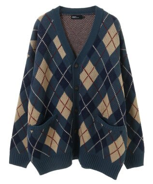 CRAFT STANDARD BOUTIQUE アーガイル柄カーディガン Blue