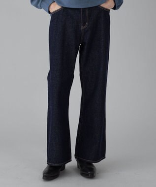 WEGO 【ユニセックス着用ITEM/ウエスト調整可】フレアデニムパンツ デニムインディゴ