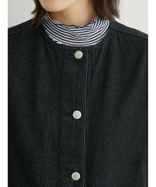 Green Parks ・ＥＬＥＮＣＡＲＥ　ＤＵＥ　ノーカラーデニムベスト Black