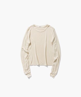 ATON SILK BLENDED CIRCULAR RIB | クルー＆クルーレイヤードプルオーバー YELLOW