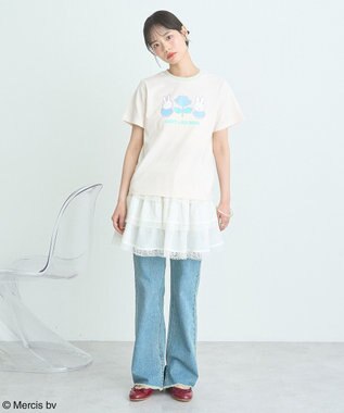 earth music&ecology ｍｉｆｆｙ／ｅａｒｔｈ　Ｒｏｓｅ　ｒｉｎｇｅｒ　Ｔｅｅ Cream