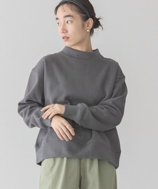 AMERICAN HOLIC モックネック裏起毛プルオーバー Charcoal Gray
