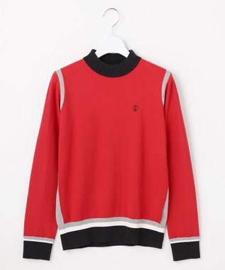 23区GOLF 【WOMEN】カラーブロックセーター レッド系