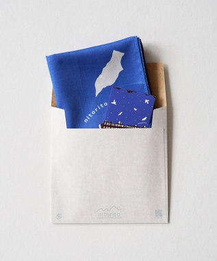 nitorito 【UNISEX】ギフトパッケージ&ステッカー付 forest ハンカチ スカーフ blue x brown