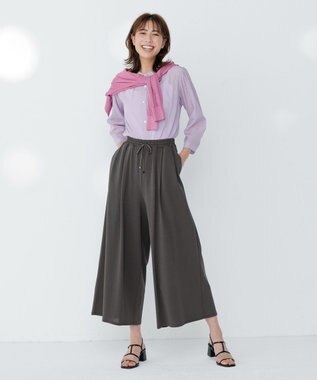 J.PRESS LADIES 【洗える・速乾・接触冷感】リライムライトローン バックフレア ブラウス ラベンダー系