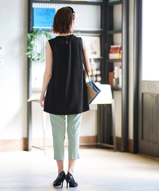 Tiaclasse L 【洗える】体型カバーも叶うフリルカラーチュニックブラウス ブラック