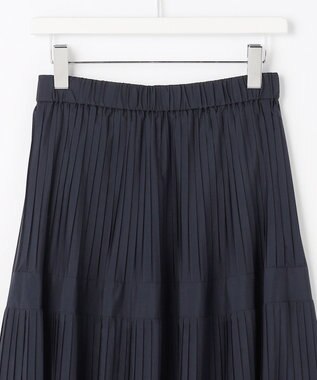 ANY SIS L プリーツ切替 スカート ネイビー