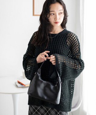 WEGO ビッグメッシュニットプルオーバー ブラック