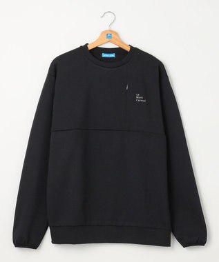 SHARE PARK MENS 【UVカット・吸水速乾・ストレッチ・軽量・アンチピリング 】ダンボールクルーネックスウェット（L・XLサイズ） ブラック系