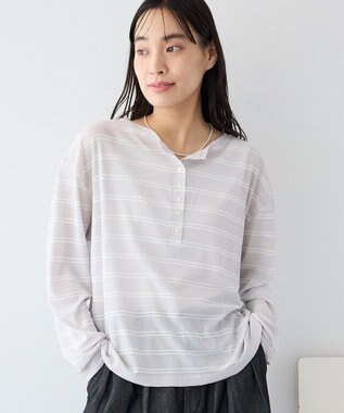 CRAFT STANDARD BOUTIQUE シアーボーダーヘンリーネックロンT