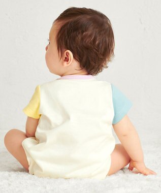 MIKI HOUSE HOT BISCUITS 【70-80cm】【Everyday Series】ワンポイント 半袖ボディシャツ アイボリー