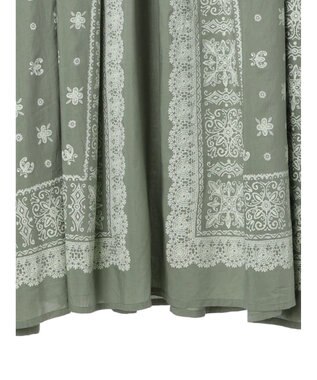 CRAFT STANDARD BOUTIQUE パネル柄ウエスト切り替えボリュームワンピース Light Green