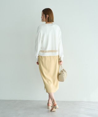 YECCA VECCA シアーMIXカーディガン Off White