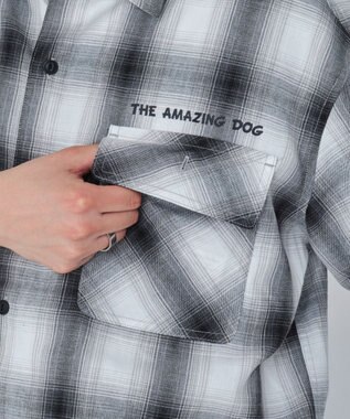 WEGO 【ユニセックス着用ITEM/MLサイズ展開】イラストオンブレチェックシャツ（SS） ホワイトチェック1