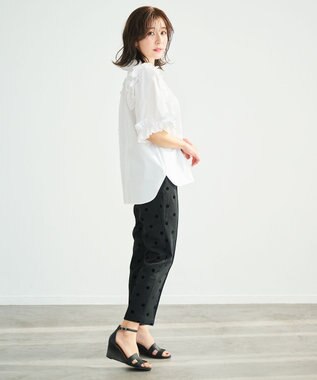 #Newans ロマンティックフリルディテールシャツ ホワイト