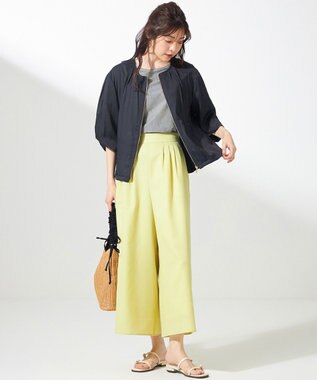 ANY SIS L 【接触冷感・UVカット・速乾】スムージーポリエステルタックフレア パンツ 【WEB限定】ライム