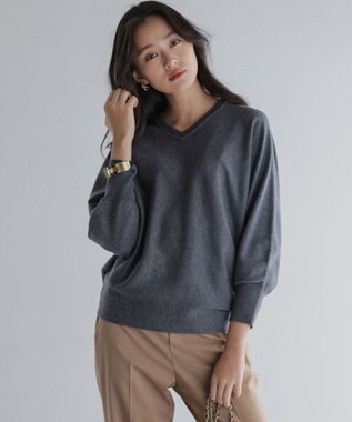 組曲 S 【前後着用可】ニューシックニットＶネック プルオーバー グレー系