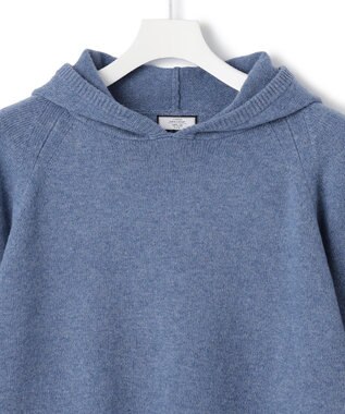 J.PRESS YORK STREET 【UNISEX】ウールカシミヤ フーディーニット ダルブルー系