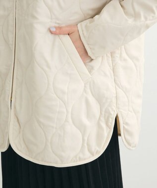 Green Parks 撥水加工　キルティングＺＩＰブルゾン Ecru