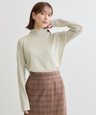 Green Parks ラメリブタートルプルオーバー Light Beige