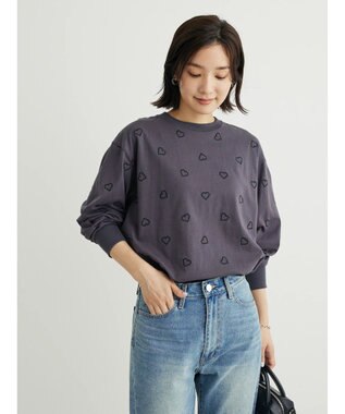 Green Parks ・Ｄｏｕｂｌｅ　Ｆｌａｇｓ　ハート刺繍ロンＴ