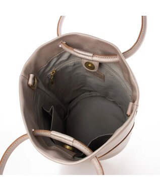 UNBILLION 【テレビ ドラマ着用アイテム】ペルケ perche / 姫路レザー丸手ハンドル2wayバケツバッグ シルバー