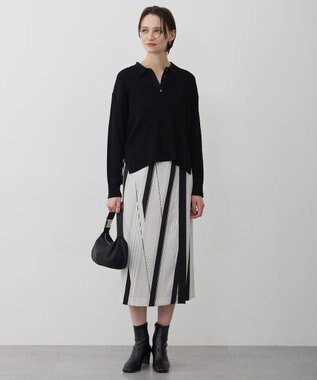 ICB L マーセライズコットンポロ ニット ブラック