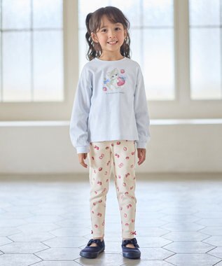 ANY KIDS 【Strawberry Collection】アートプリント 長袖Tシャツ サックスブルー