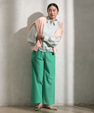 Green Parks イージーケア裾ドロストシャツ Green