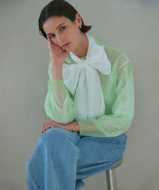 NAVE 【Nave・手洗い可】オーガンジーブラウス ホワイト系