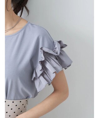 earth music&ecology フリルスリーブカットソー Sax