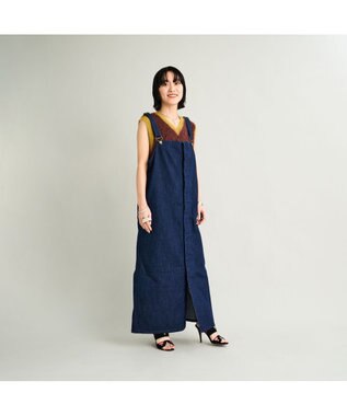 woadblue 【157】DECK OVERALL SKIRT デッキオーバーオールスカート DARK BLUE