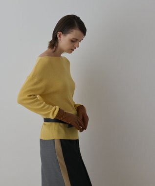 GRACE CONTINENTAL ハイゲージウールニットトップ イエロー