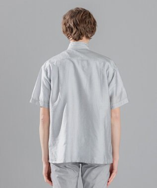 JOSEPH HOMME ストレッチマイヤー　ウイングカラー半袖シャツ ライトグレー系