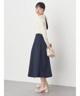 earth music&ecology すきな丈フレアスカート Navy