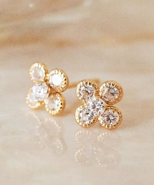 Phoebe 【K10】フラワービジューピアス ゴールド