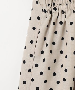 ANY KIDS 麻ライク ドット柄 ガウチョ ベージュドット