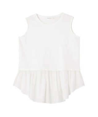 AMERICAN HOLIC 異素材裾フレアノースリーブプルオーバー Off White