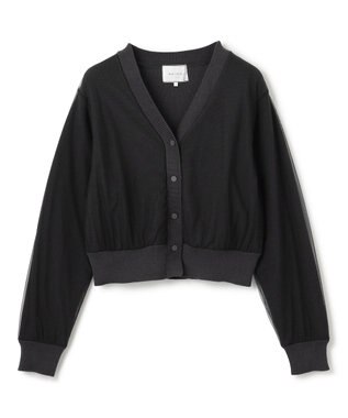 BEIGE， 【洗える・GISELe 4月号掲載】MYRTLE / チュールレイヤードカーディガン Slate