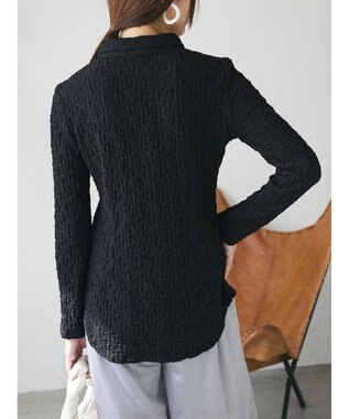 Green Parks AnriettMusee ふくれジャガードシャツ Black