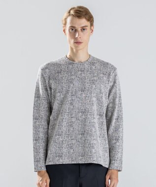 JOSEPH HOMME 【新素材】パフィーチェックジャージー　クルーネックカットソー ライトグレー系