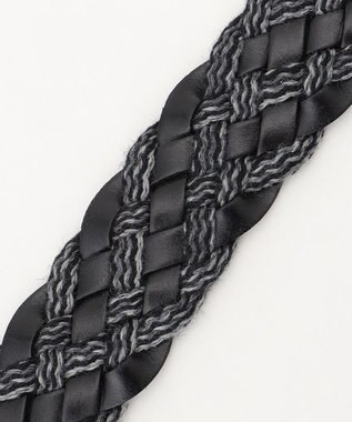 JOSEPH ABBOUD  【イタリア素材/日本製】レザーミックスブレンズ ベルト ブラック系