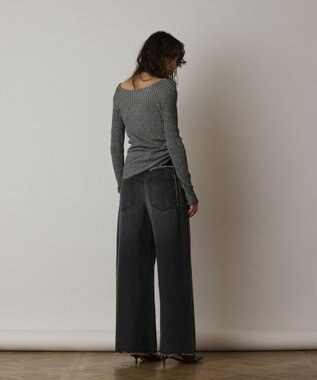 GRACE CONTINENTAL コンビデニムワイドパンツ ブラック