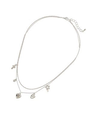 earth music&ecology レター２連ネックレス Silver