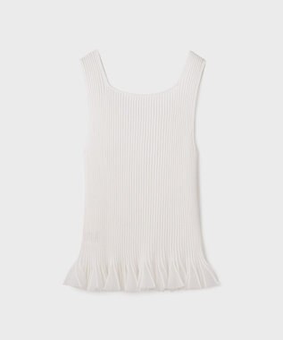 GRACE CONTINENTAL シアーフリルニットトップ ホワイト