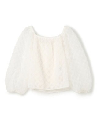 GRACE CONTINENTAL チュール刺繍トップ ホワイト