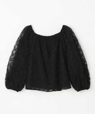 GRACE CONTINENTAL チュール刺繍トップ ブラック