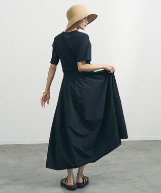 UNFILO BEAUTY FORM-T コンビワンピース ブラック×ブラック