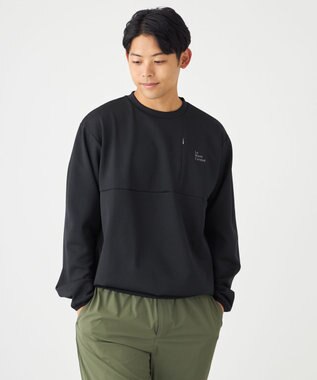 SHARE PARK MENS 【UVカット・吸水速乾・ストレッチ・軽量・アンチピリング 】ダンボールクルーネックスウェット（L・XLサイズ） ブラック系