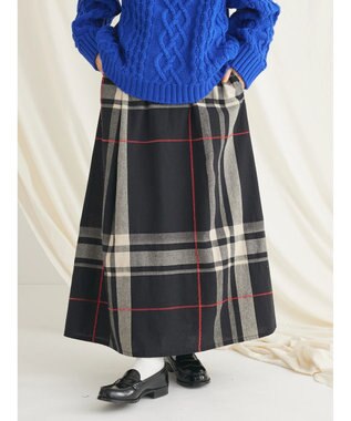 CRAFT STANDARD BOUTIQUE 先染めチェック（大）スカート Black